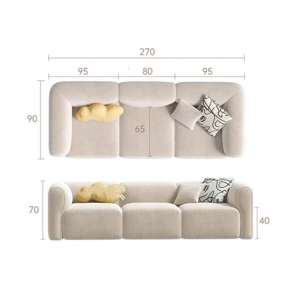 home-atelier-f31a Cat Proof Scratch Resistant Suede Fabric / 5 seater/ Length 270cm / Cream Auri Sectional Scratch Resistant Sofa