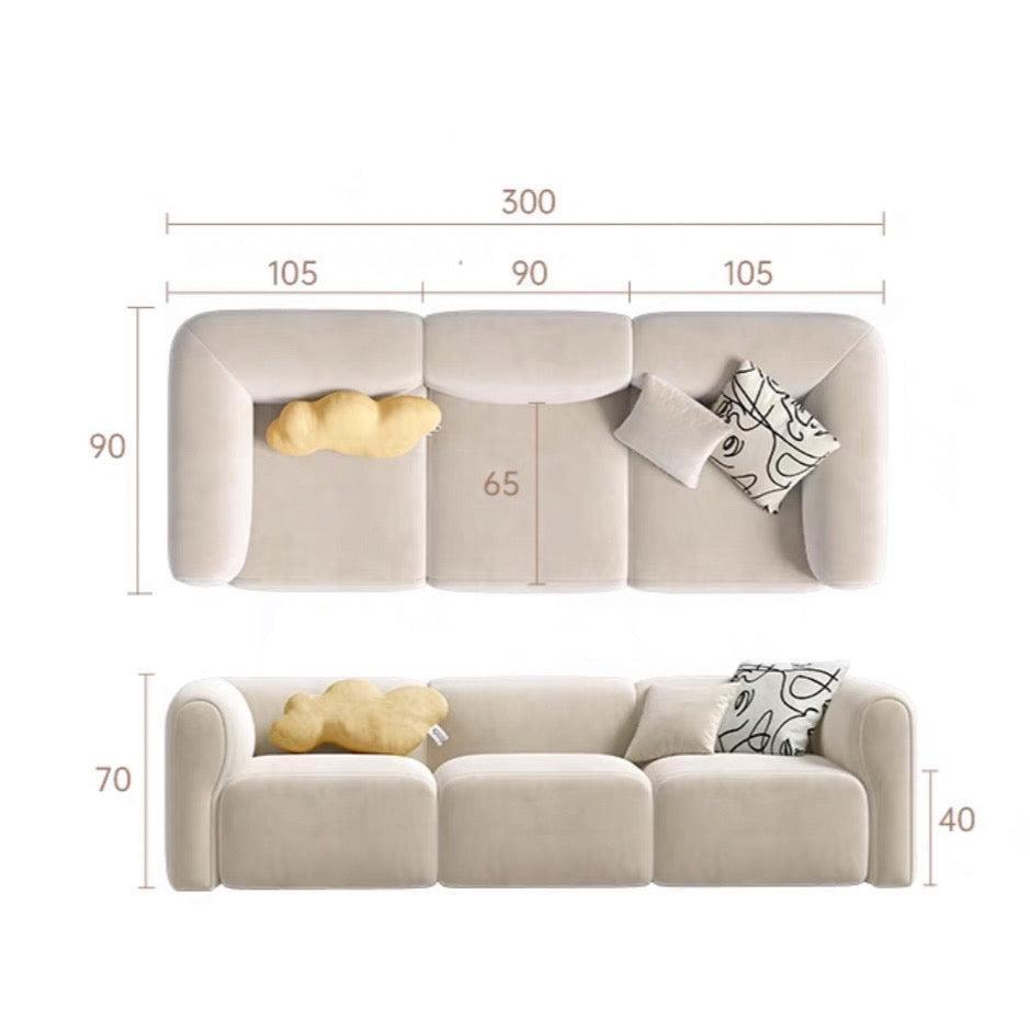 home-atelier-f31a Cat Proof Scratch Resistant Suede Fabric / 6 seater/ Length 300cm / Cream Auri Sectional Scratch Resistant Sofa