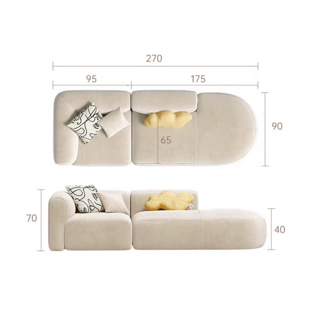 home-atelier-f31a Cat Proof Scratch Resistant Suede Fabric / Group A/ Length 270cm / Cream Auri Sectional Scratch Resistant Sofa