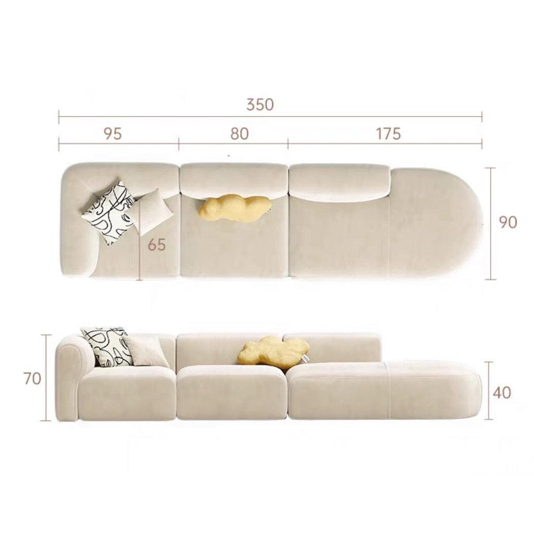 home-atelier-f31a Cat Proof Scratch Resistant Suede Fabric / Group B/ Length 350cm / Cream Auri Sectional Scratch Resistant Sofa