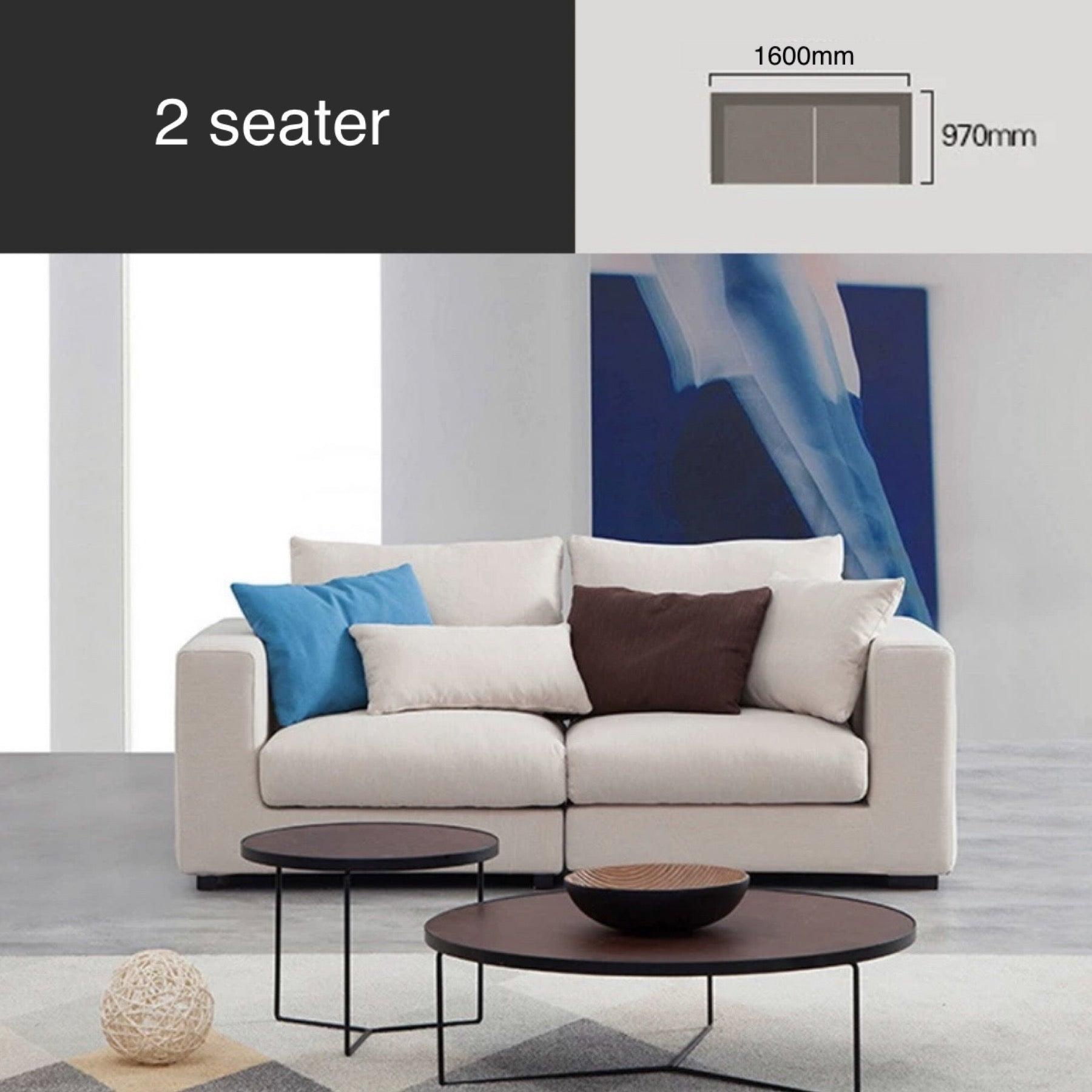 home-atelier-f31a Cotton Linen Fabric / 2 seater/ Length 160cm / Beige Bellini Sectional L-shape Corner Seat Sofa