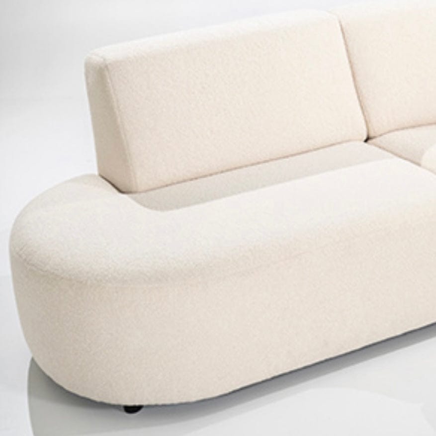 home-atelier-f31a Cotton Linen Fabric / Length 250cm/ With Curve Chaise / Cream Ark Sectional Sofa