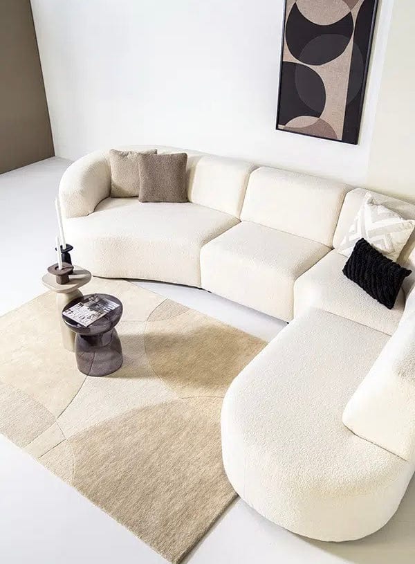 home-atelier-f31a Cotton Linen Fabric / Length 250cm/ With Curve Chaise / Cream Ark Sectional Sofa