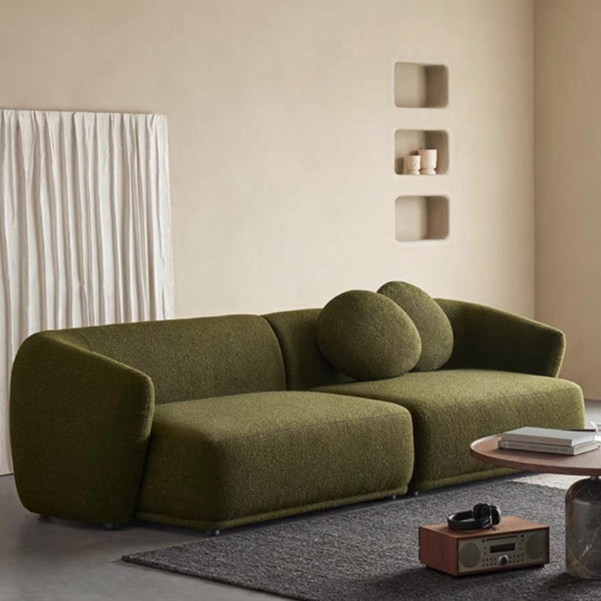 home-atelier-f31a Cotton Linen Fabric / Length 250cm/ With Curve Chaise / Cream Carl Sectional Curve Sofa