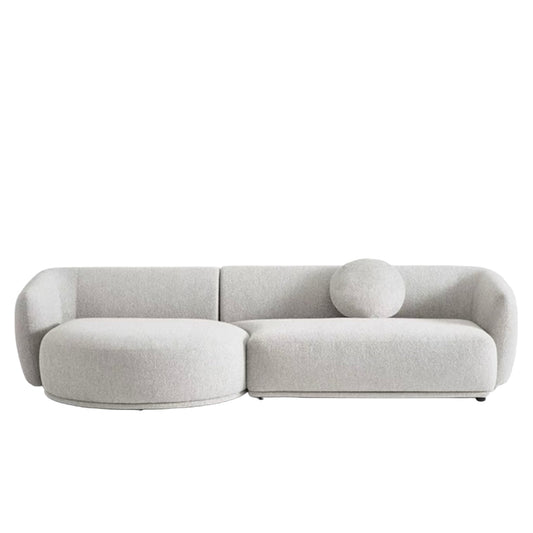 home-atelier-f31a Cotton Linen Fabric / Length 250cm/ With Curve Chaise / Cream Carl Sectional Curve Sofa