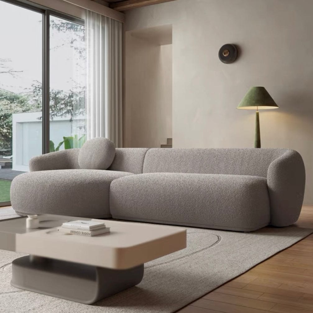 home-atelier-f31a Cotton Linen Fabric / Length 250cm/ With Curve Chaise / Cream Carl Sectional Curve Sofa