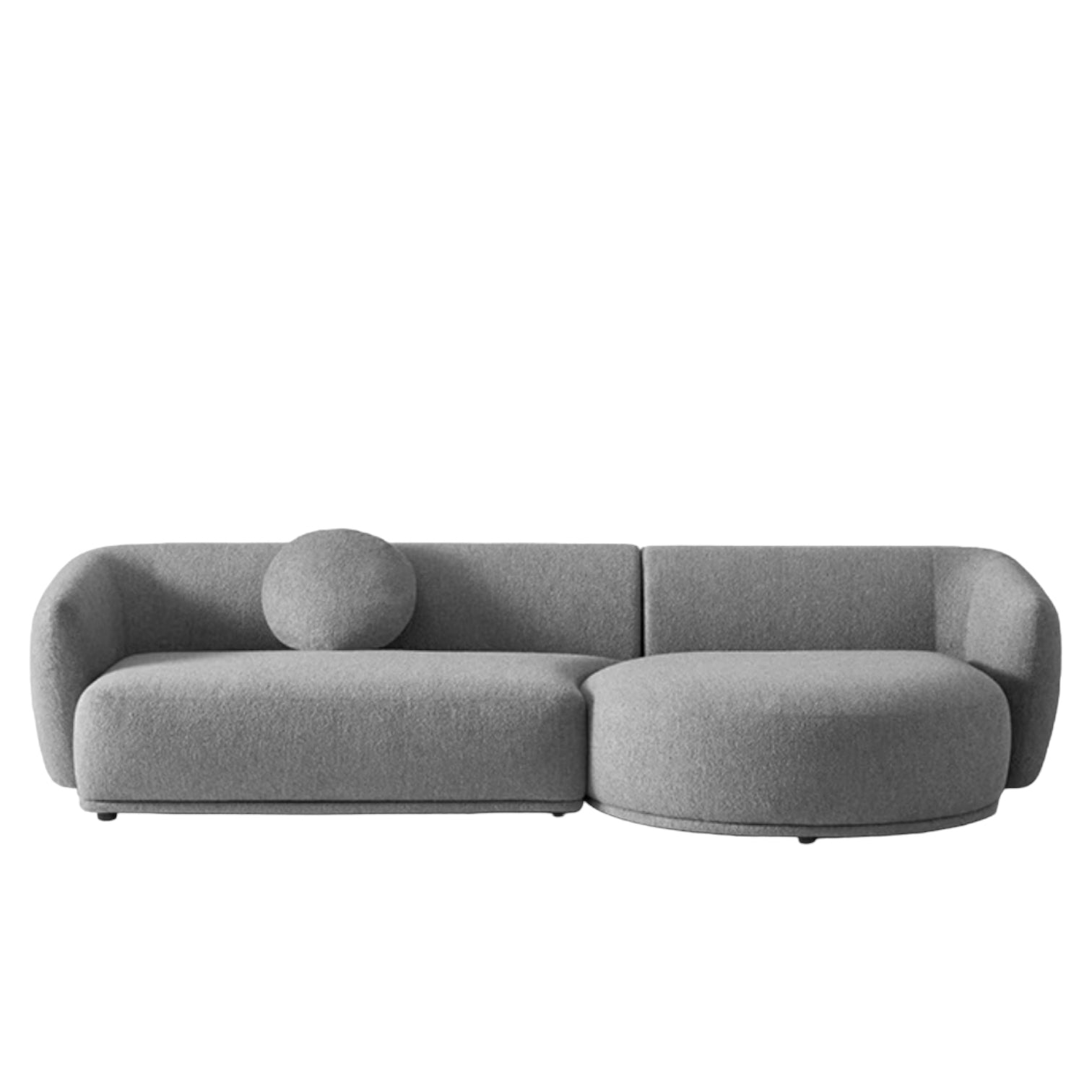 home-atelier-f31a Cotton Linen Fabric / Length 250cm/ With Curve Chaise / Cream Carl Sectional Curve Sofa