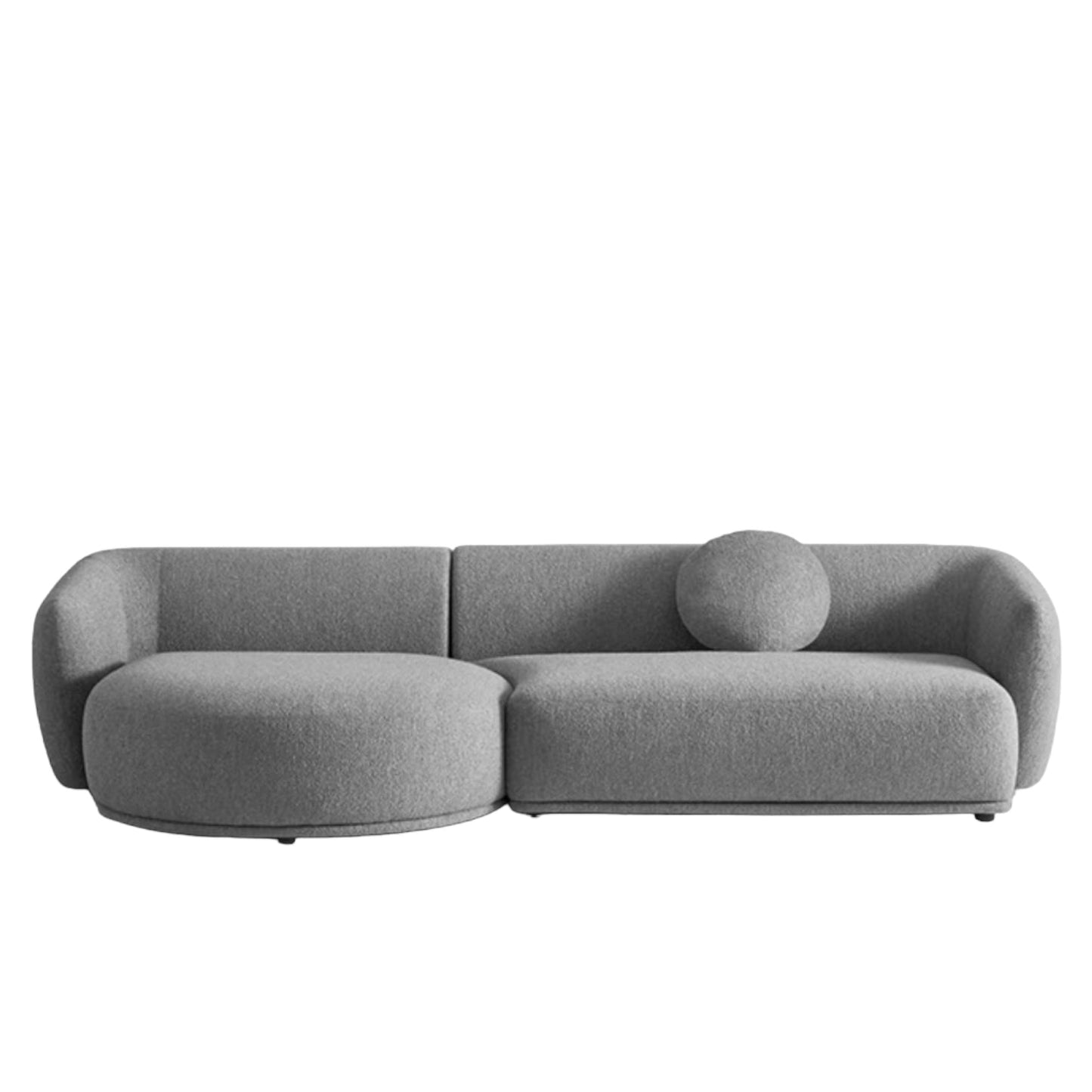 home-atelier-f31a Cotton Linen Fabric / Length 250cm/ With Curve Chaise / Cream Carl Sectional Curve Sofa