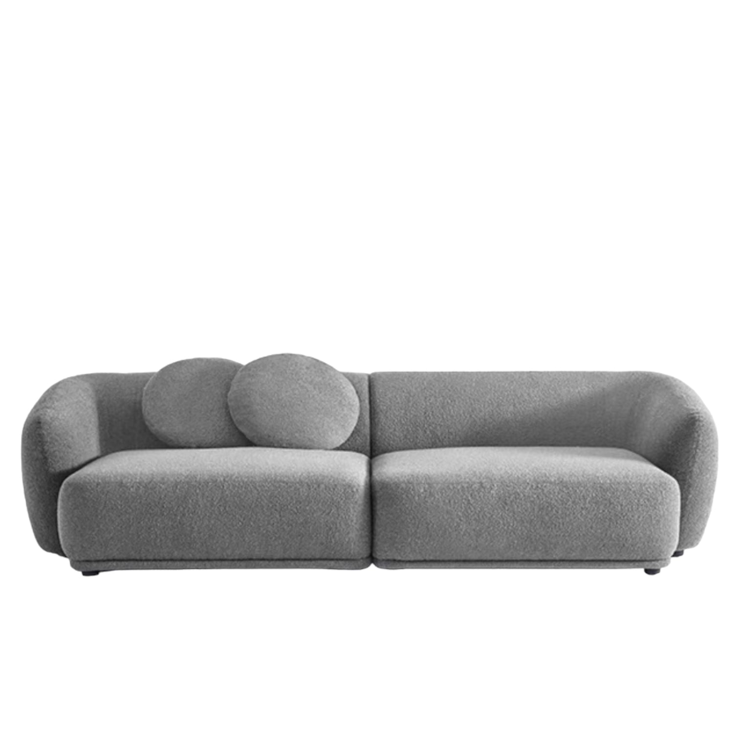 home-atelier-f31a Cotton Linen Fabric / Length 250cm/ With Curve Chaise / Cream Carl Sectional Curve Sofa