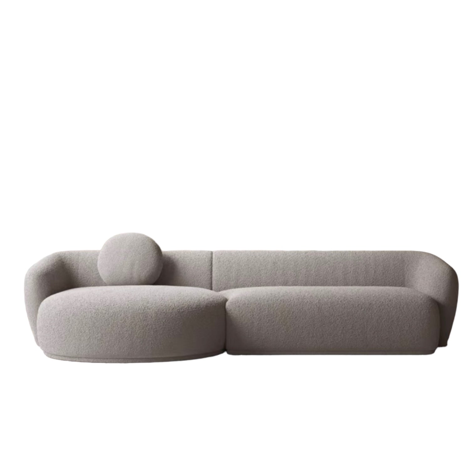 home-atelier-f31a Cotton Linen Fabric / Length 250cm/ With Curve Chaise / Cream Carl Sectional Curve Sofa