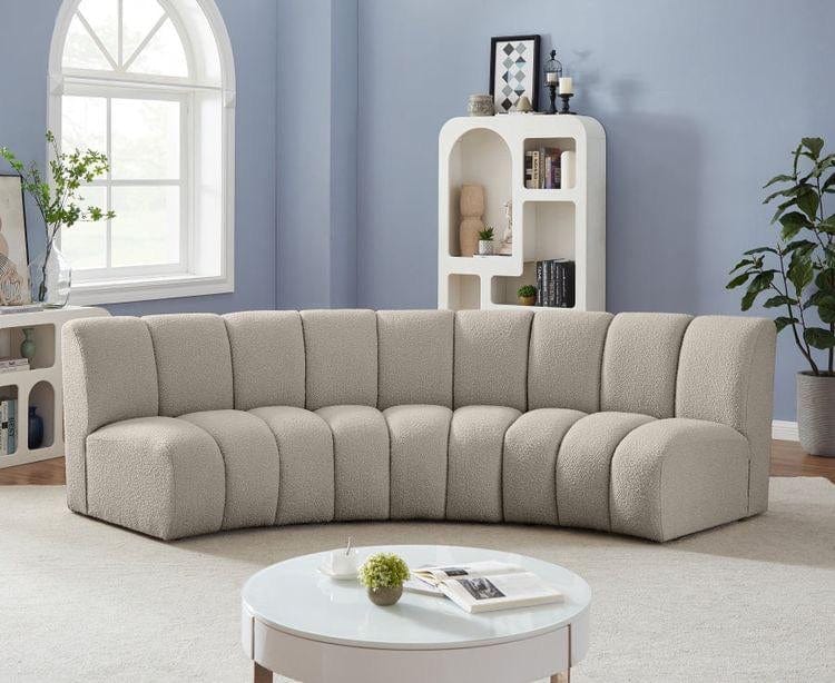 home-atelier-f31a Cotton Linen Fabric / Length 250cm/ With Curve Chaise / Cream Copy of Lasalle Sectional Curve Sofa