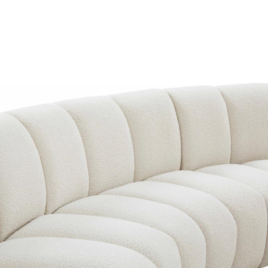 home-atelier-f31a Cotton Linen Fabric / Length 250cm/ With Curve Chaise / Cream Copy of Lasalle Sectional Curve Sofa