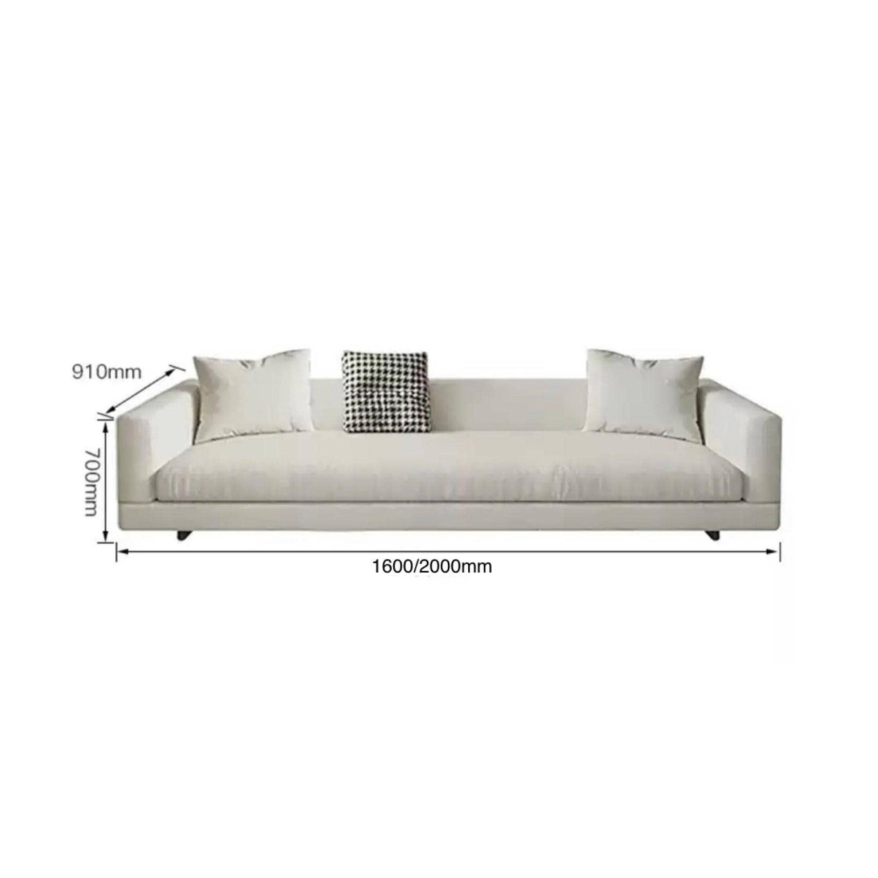 home-atelier-f31a Cotton Linen Fabric / Length 250cm/ With Curve Chaise / Cream Travis Designer Sofa