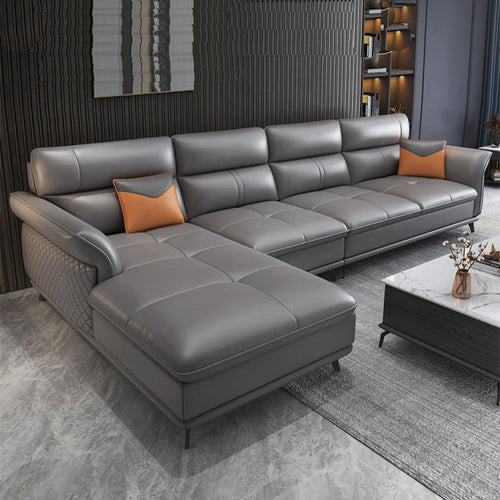 Augustine Leather Sectional Sofa Home