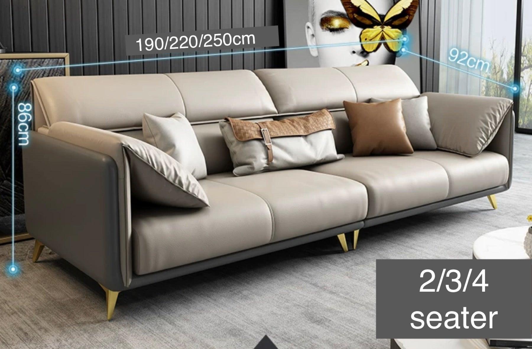 home-atelier-f31a Italian Genuine Cowhide Leather / 2 seater/ Length 190cm / Camel Caston Sectional Leather Sofa