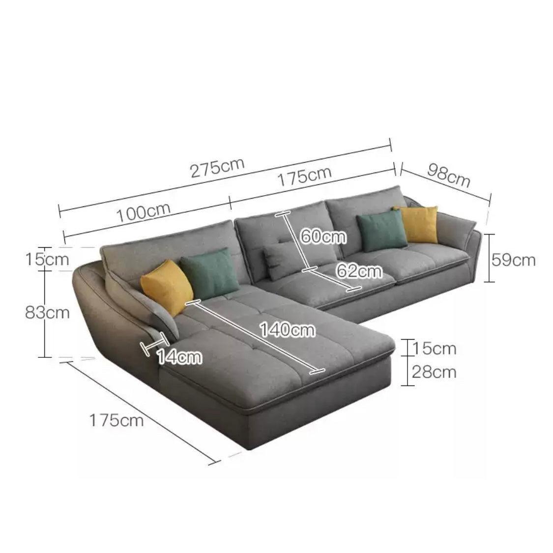 home-atelier-f31a Leather-Aire / 3 seater L-shape/ Length 275cm / S101 Aquaria Sectional Sofa