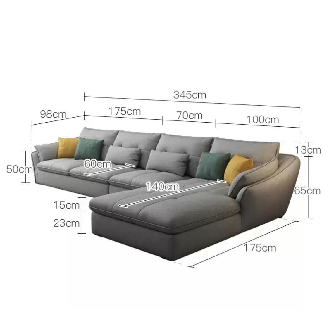 home-atelier-f31a Leather-Aire / 4 seater L-shape/ Length 345cm / S101 Aquaria Sectional Sofa