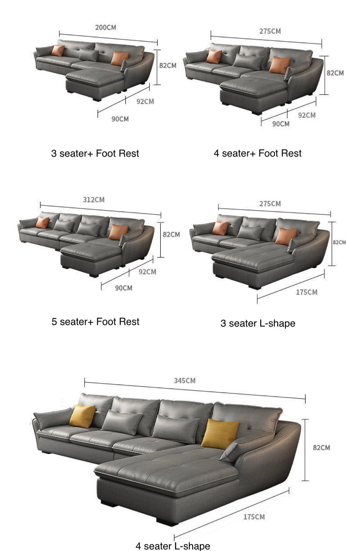 home-atelier-f31a Leather-Aire / 4 seater/ Length 275cm / S101 Aquaria Sectional Sofa