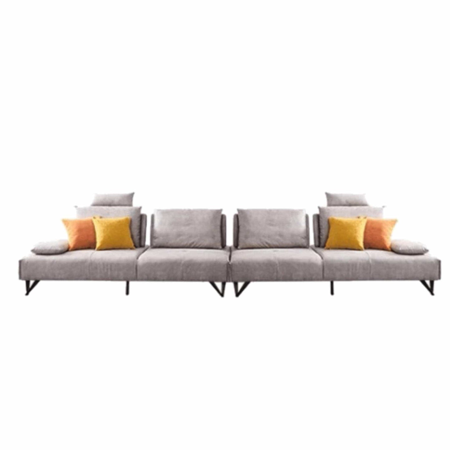 home-atelier-f31a Leather-Aire / 6 seater/ Length 421cm / Dark Grey Tallini Slider Sofa