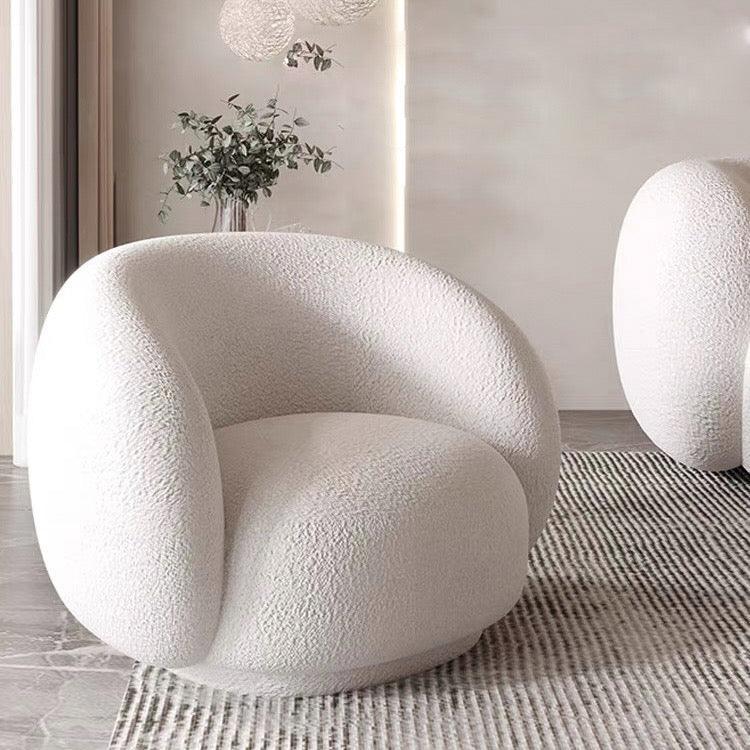 home-atelier-f31a Performance Boucle Fabric / 1 seater/ Length 90cm / Cream Angus Performance Boucle Curve Sofa