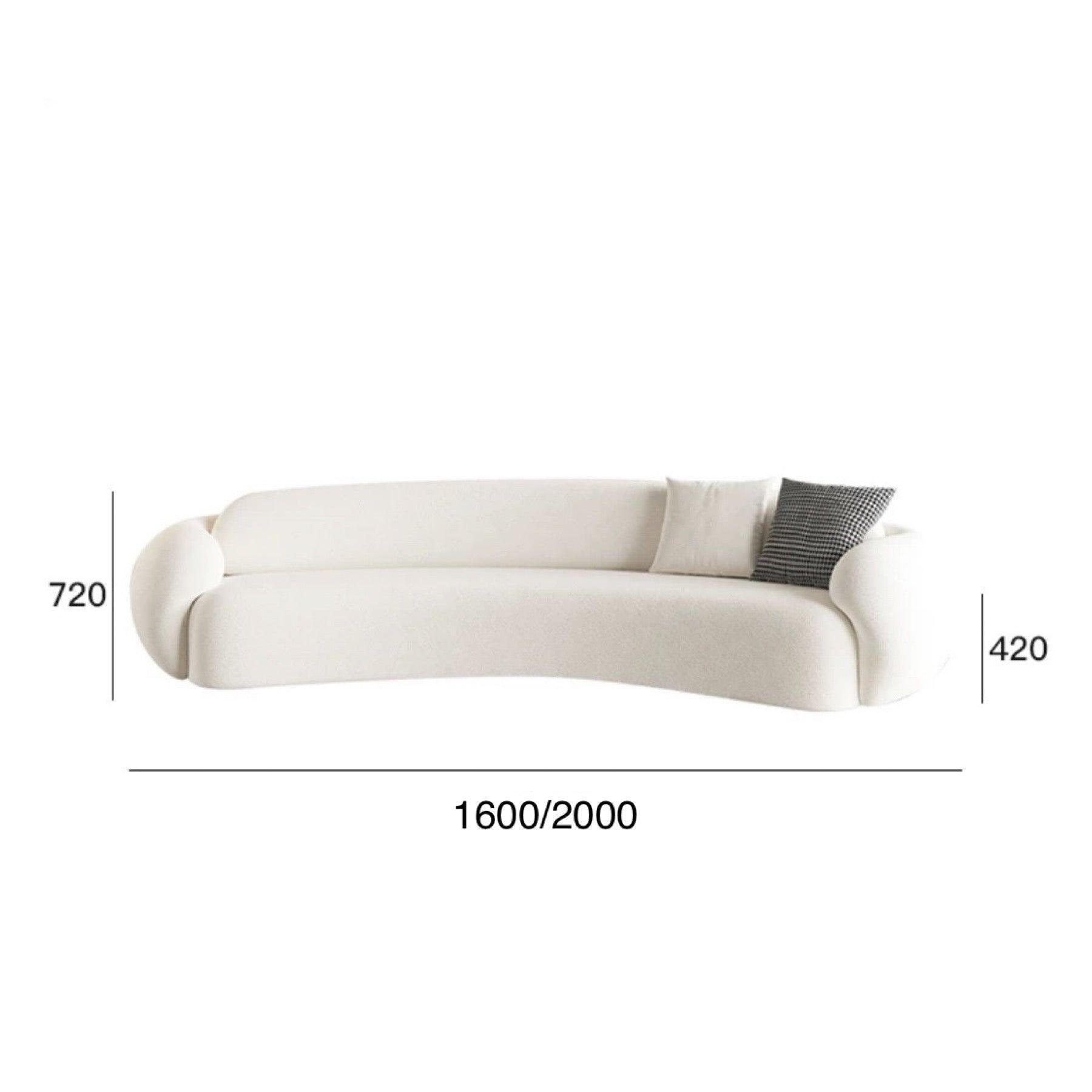 home-atelier-f31a Performance Boucle Fabric / 2 seater/ Length 160cm / Cream Carlo Performance Boucle Curve Sofa