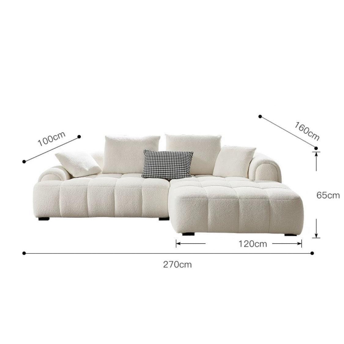 home-atelier-f31a Performance Boucle Fabric / 3 seater L-shape/ Length 270cm / White Camila Performance Boucle Sectional Sofa