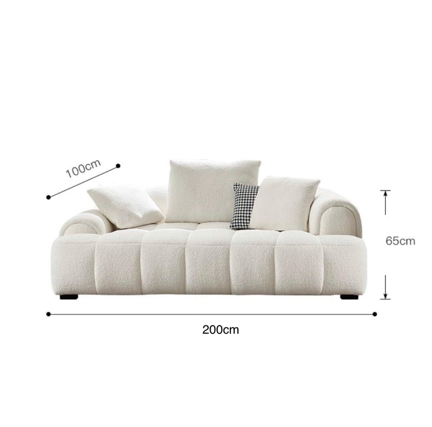 home-atelier-f31a Performance Boucle Fabric / 3 seater/ Length 200cm / White Camila Performance Boucle Sectional Sofa