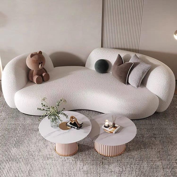 home-atelier-f31a Performance Boucle Fabric / 3 seater/ Length 210cm / Sand Angus Performance Boucle Curve Sofa