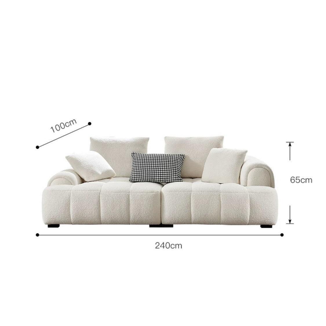 home-atelier-f31a Performance Boucle Fabric / 4 seater/ Length 240cm / White Camila Performance Boucle Sectional Sofa