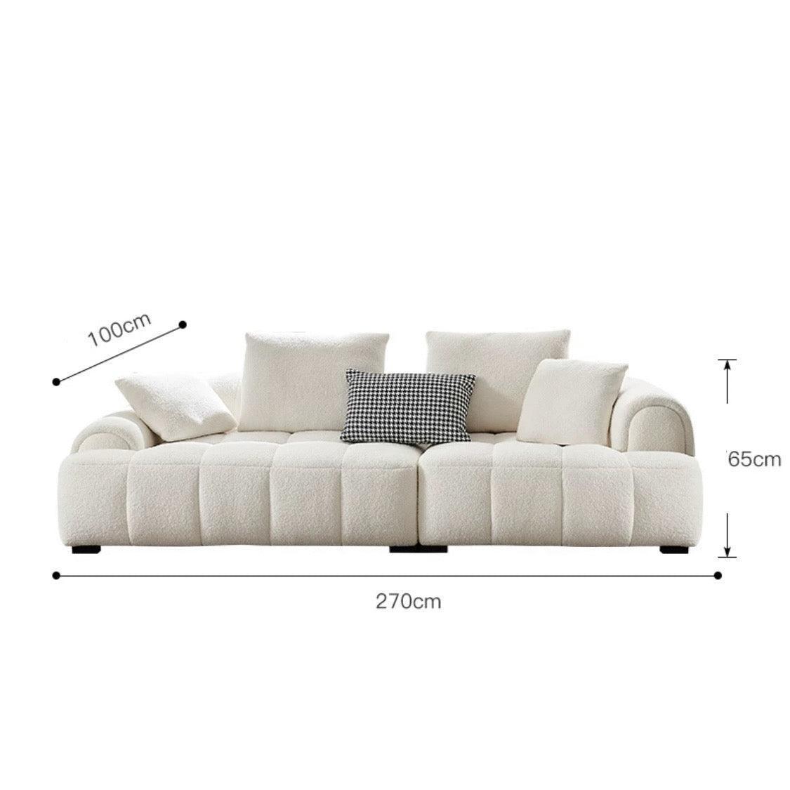 home-atelier-f31a Performance Boucle Fabric / 5 seater/ Length 270cm / White Camila Performance Boucle Sectional Sofa