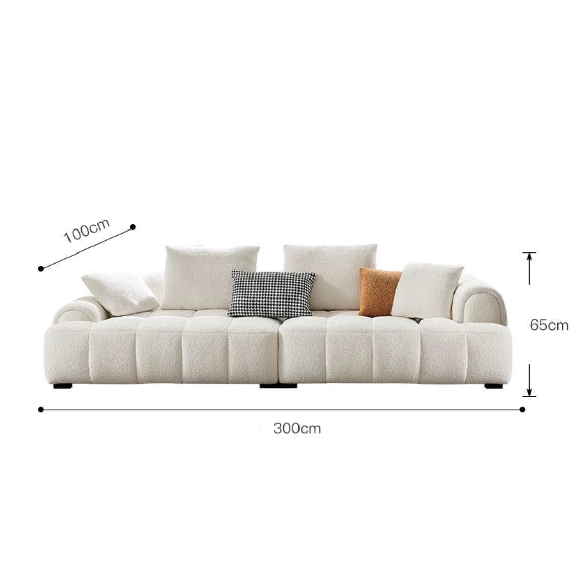 home-atelier-f31a Performance Boucle Fabric / 6 seater/ Length 300cm / White Camila Performance Boucle Sectional Sofa