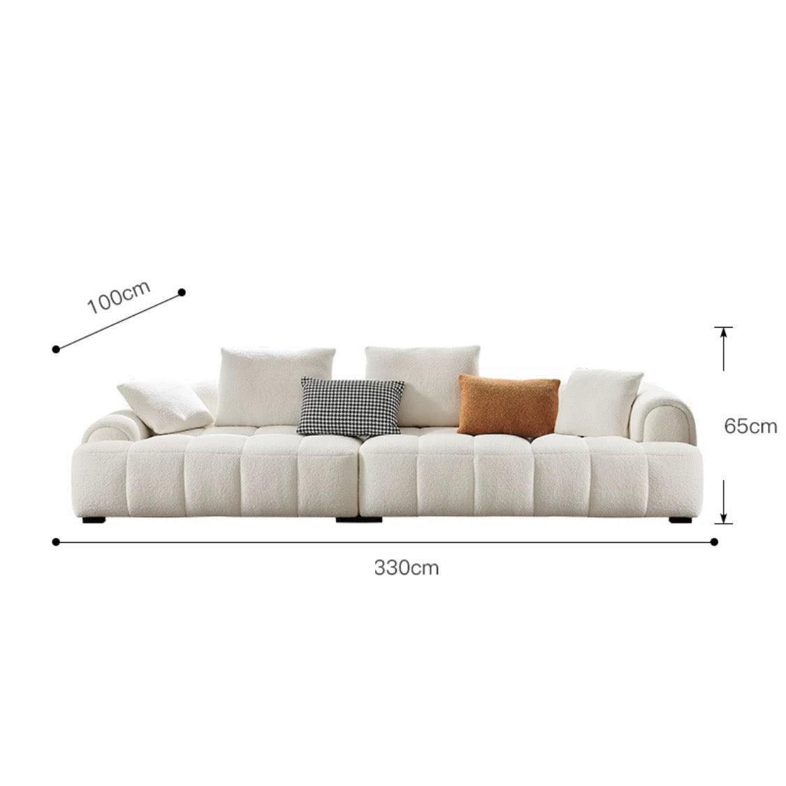 home-atelier-f31a Performance Boucle Fabric / 7 seater/ Length 330cm / White Camila Performance Boucle Sectional Sofa