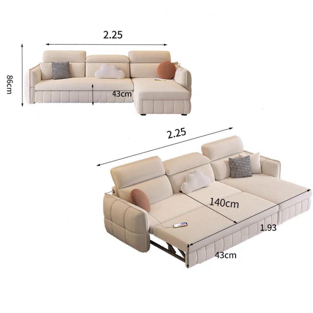 home-atelier-f31a Suede Fabric / 3 seater L-shape/ Length 225cm / Pink Ariyo Scratch Resistant Storage Sofa Bed