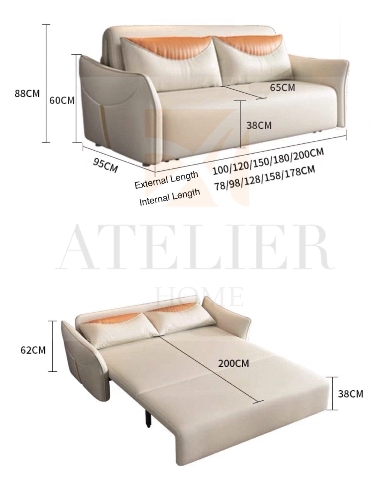 Home Atelier Farrell Electric Sofa Bed