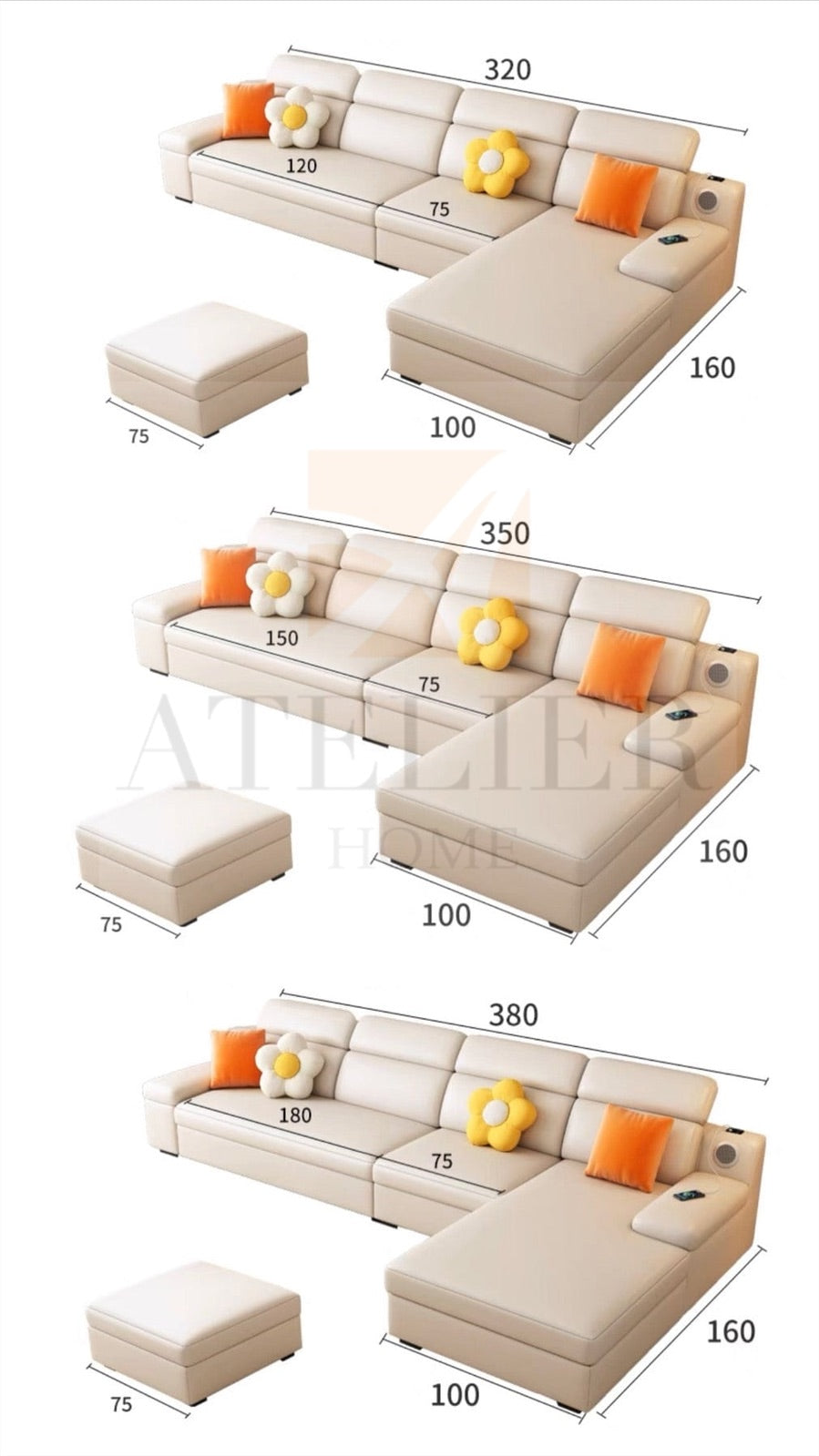 Home Atelier Flor Sectional Sofa Bed