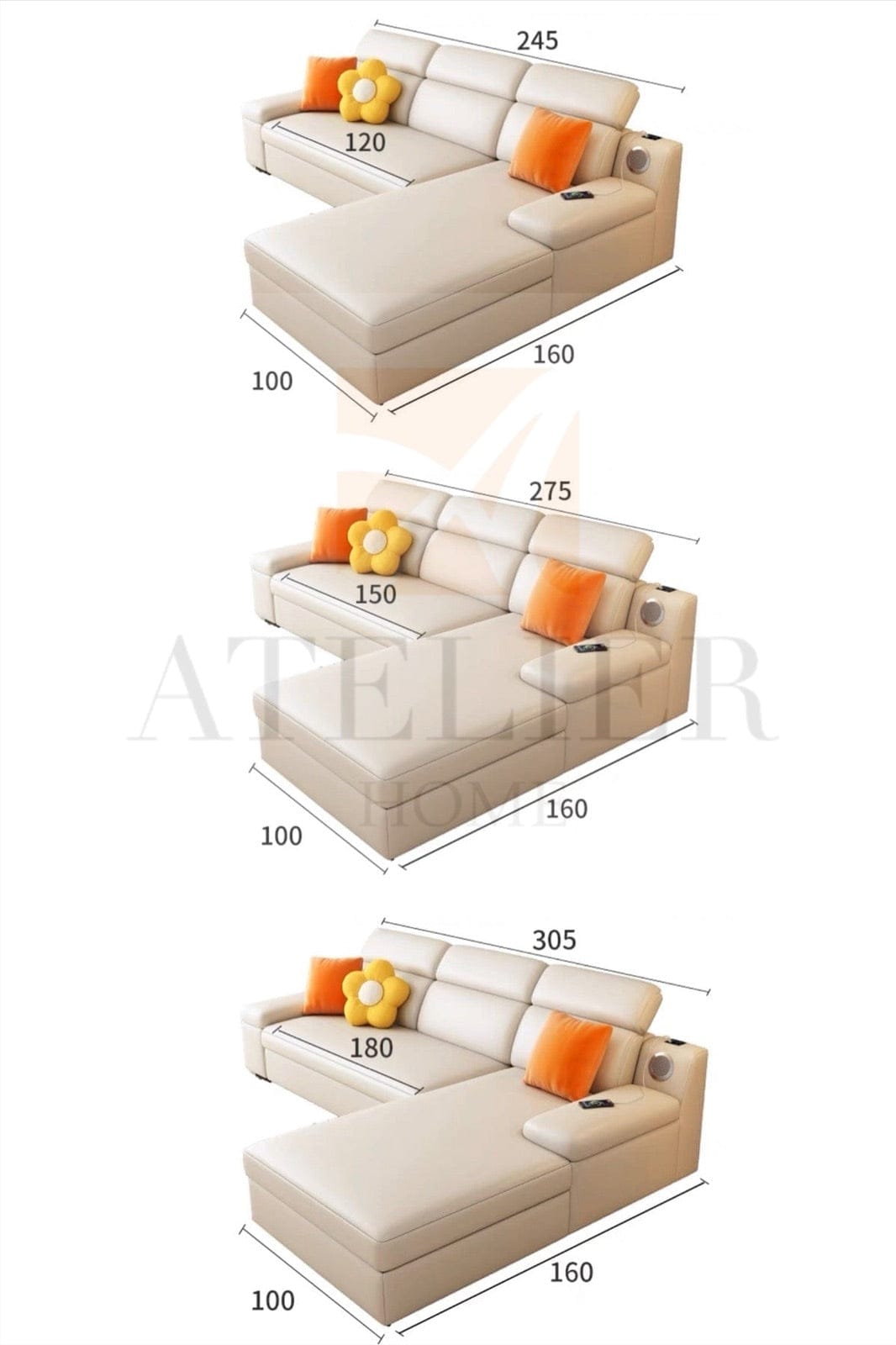 Home Atelier Flor Sectional Sofa Bed