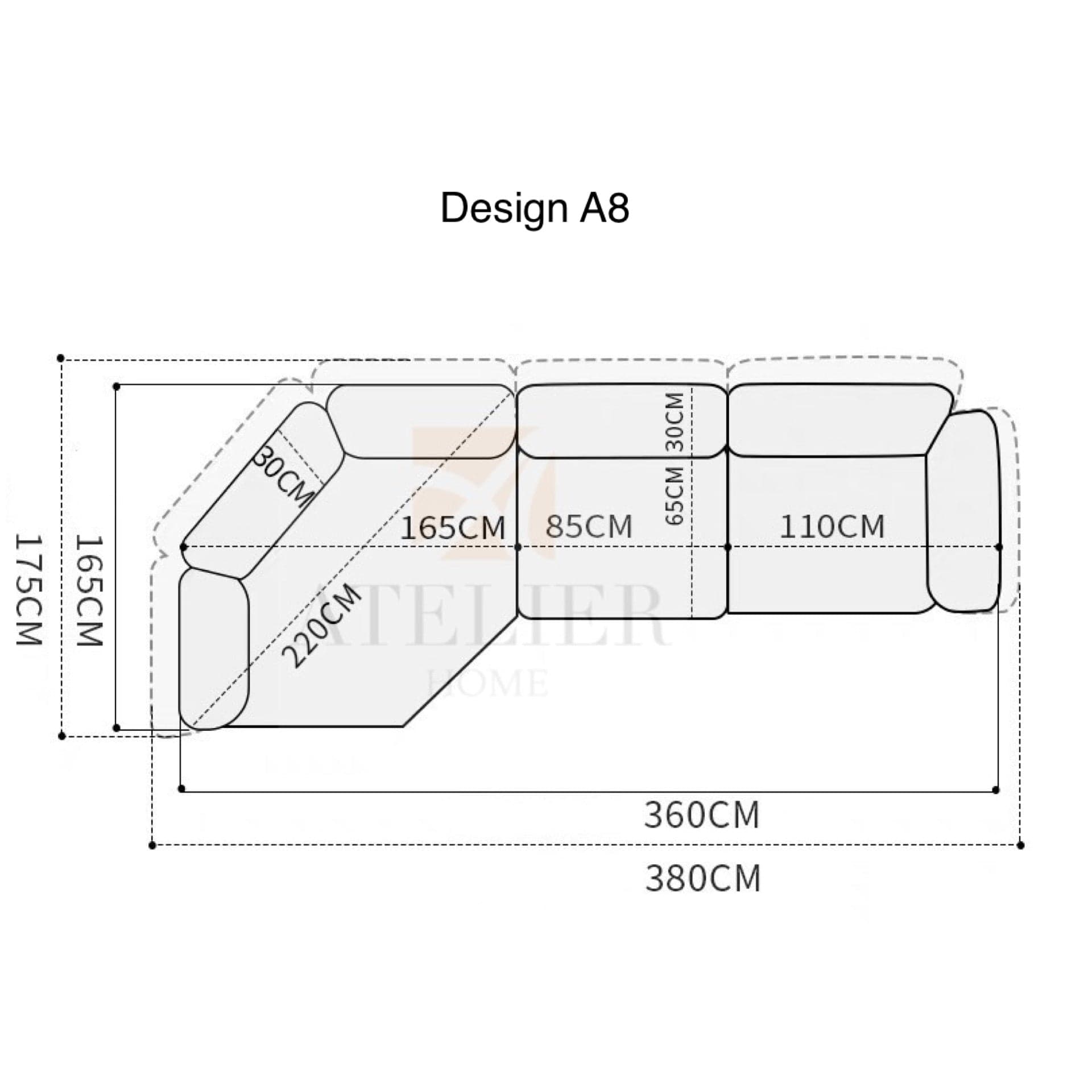 Home Atelier Floria Scratch Resistant Adjustable Backrest Sofa