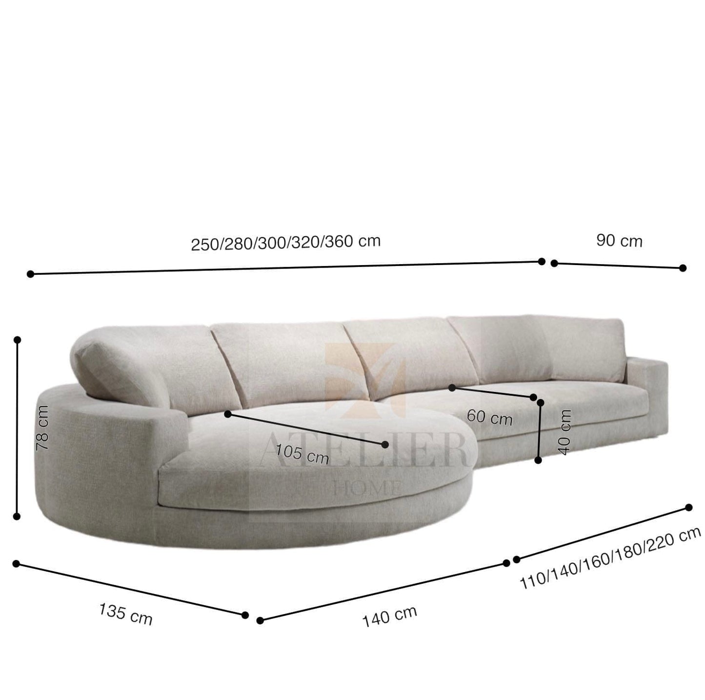 Home Atelier Frances Sectional Sofa