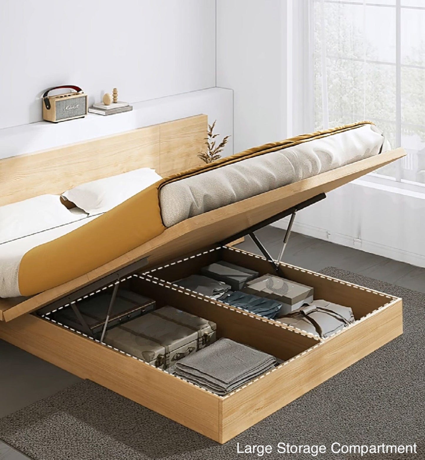 Home Atelier Frances Wooden Storage Bed Frame