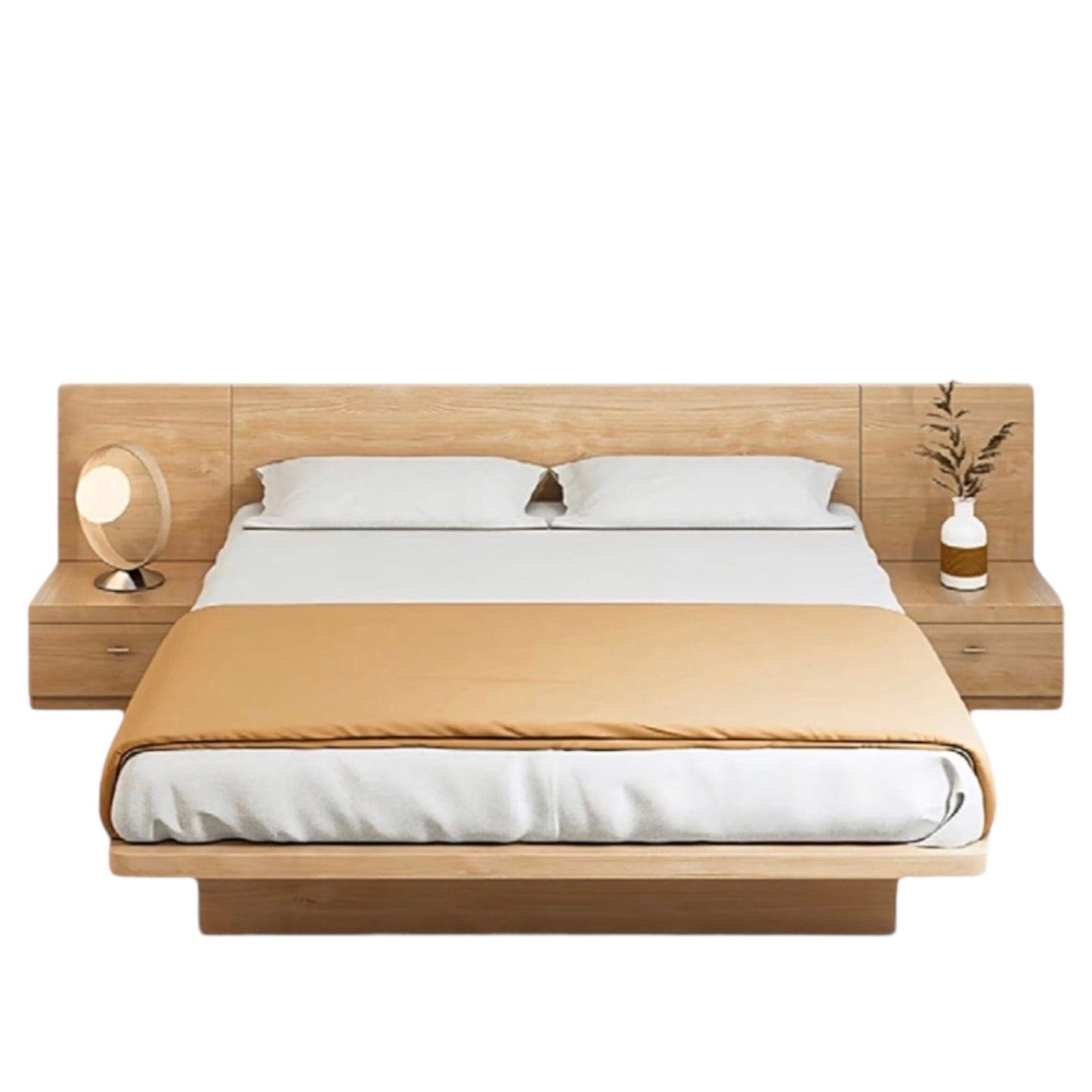 Home Atelier Franco Wooden Storage Bed Frame with LED Lighting