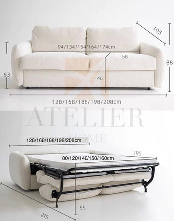 Home Atelier Gabriela Boucle Foldable Sofa Bed