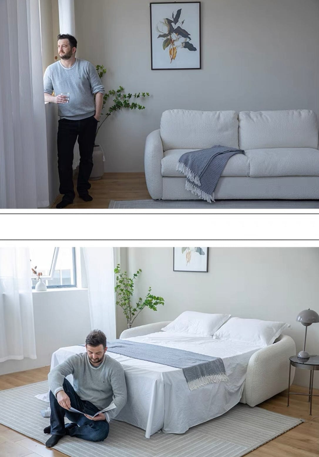 Home Atelier Gabriela Boucle Foldable Sofa Bed