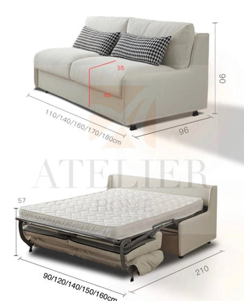 Home Atelier Gallini Scratch Resistant Foldable Sofa Bed with Mattress