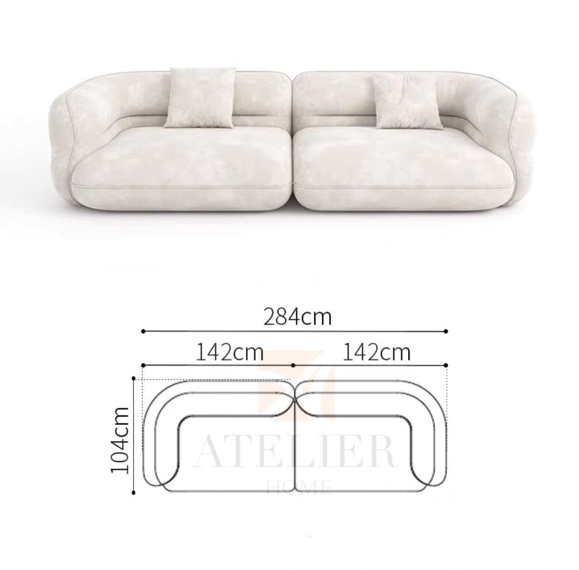 Home Atelier Gayle Sectional Curve Sofa
