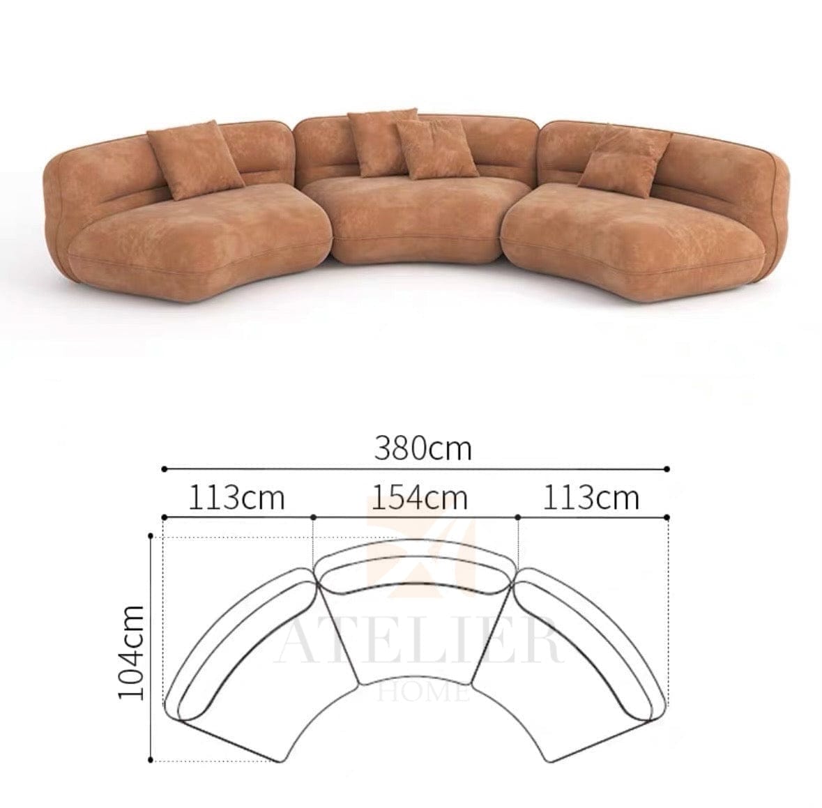 Home Atelier Gayle Sectional Curve Sofa