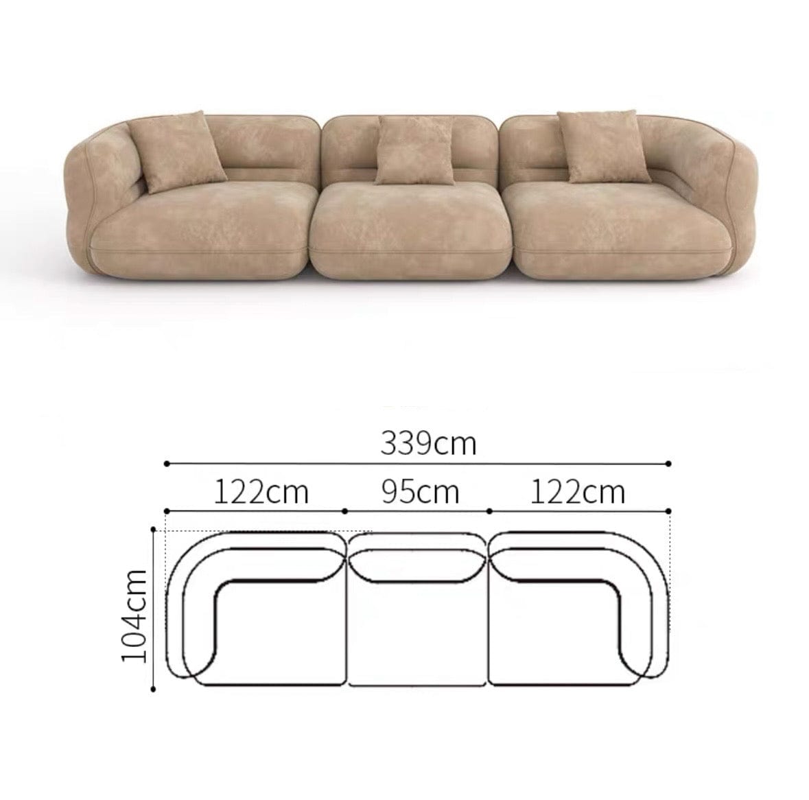 Home Atelier Gayle Sectional Curve Sofa