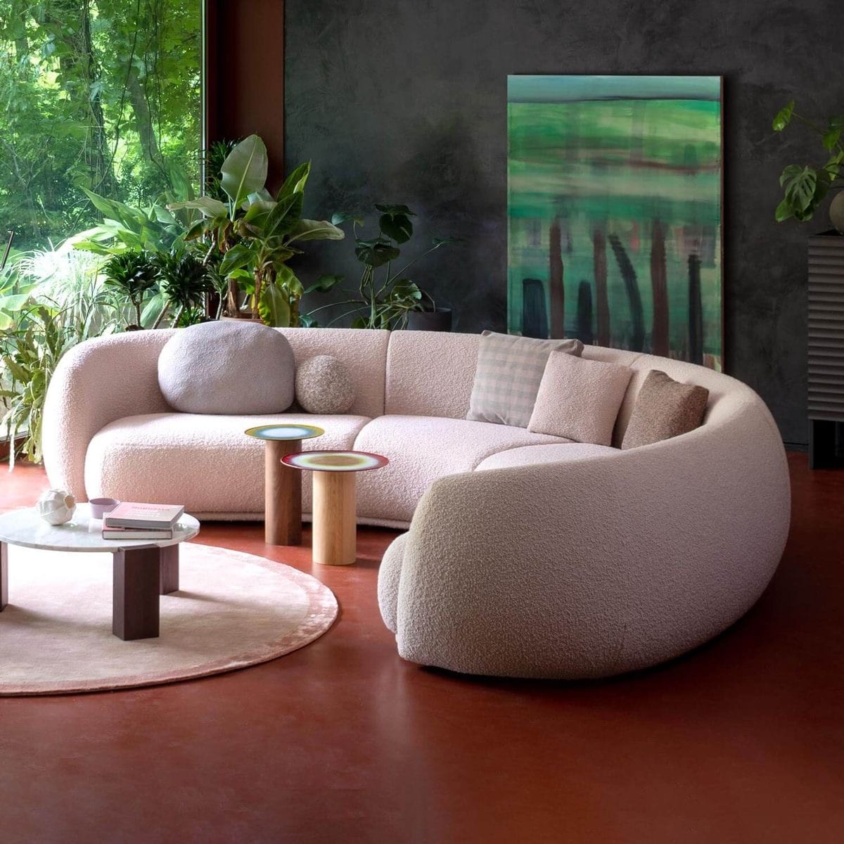 Home Atelier Giselle Performance Boucle Sectional Curve Sofa