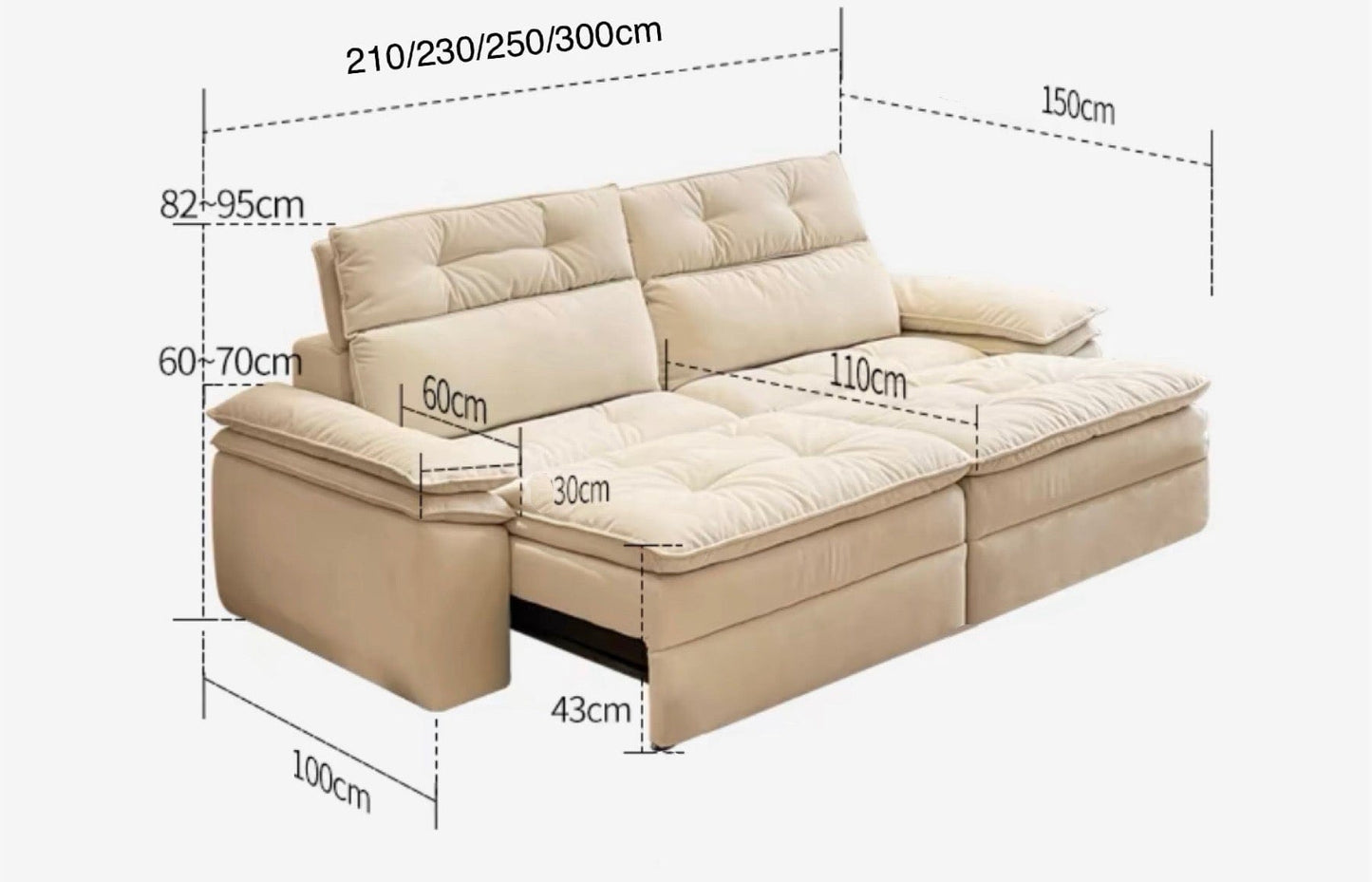 Home Atelier Greken Scratch Resistant Electric Sofa Bed