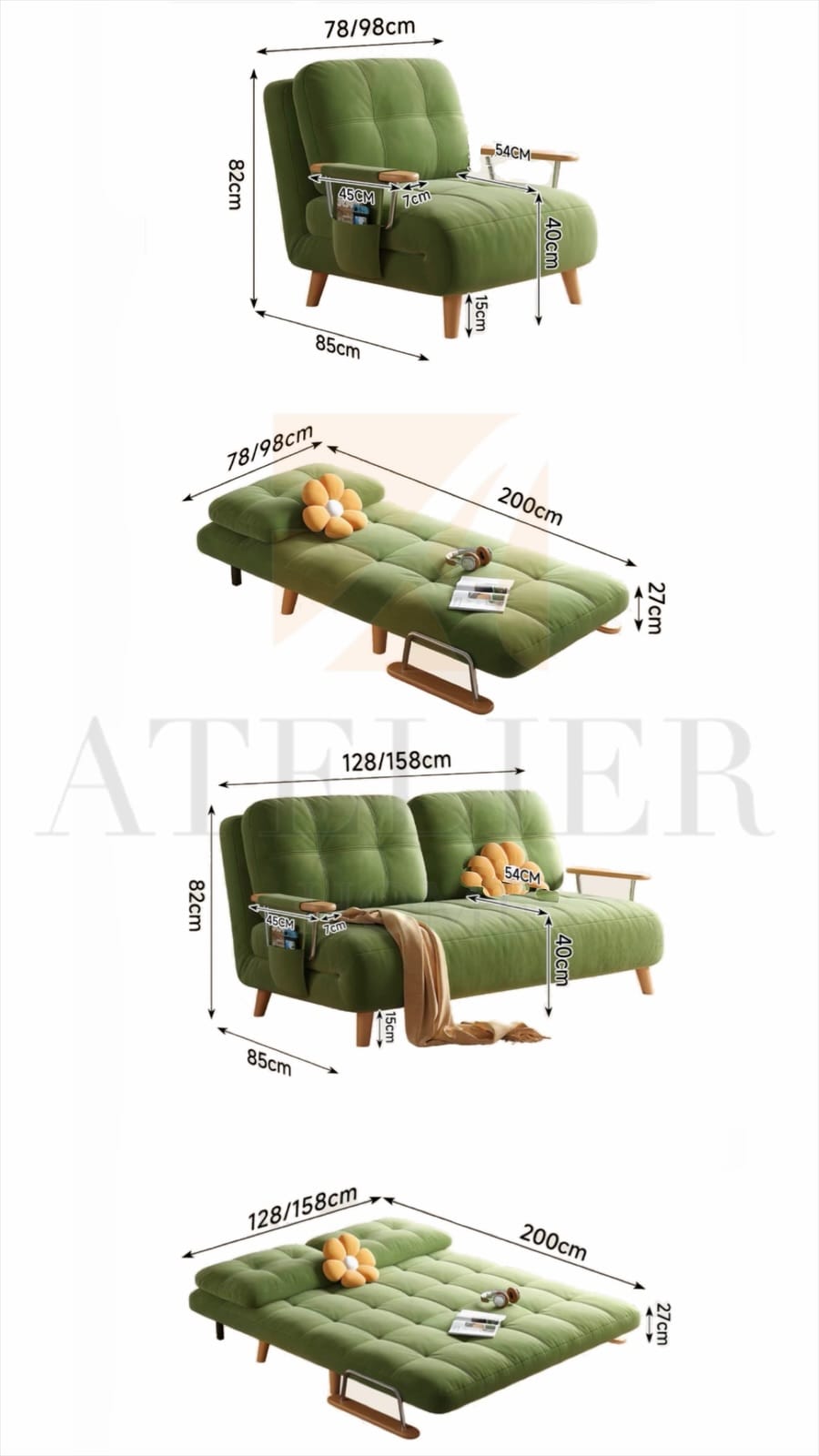 Home Atelier Groel Foldable Sofa Bed (Copy 7)