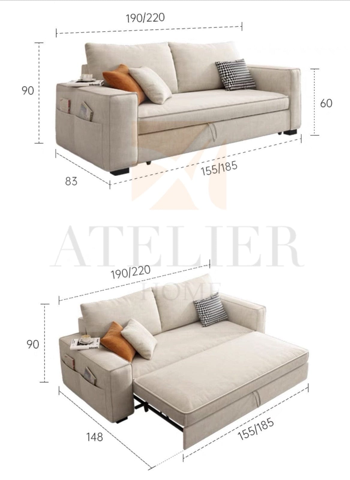 Home Atelier Gryphon Scratch Resistant Sofa Bed